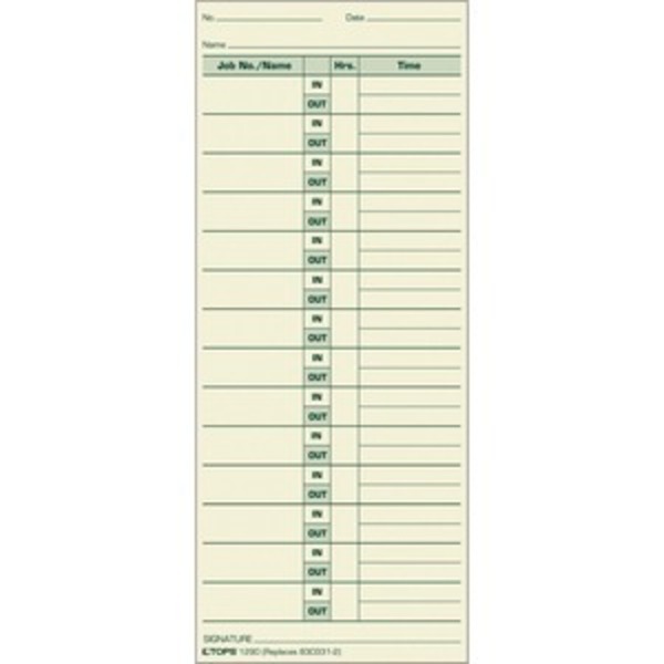 Tops Form, Job Card, 3.5X8.5 TOP1290